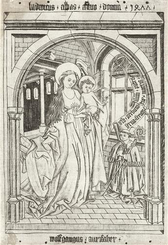 WOLFGANG THE GOLDSMITH (after Master ES) The Madonna and Child with the Abbot Ludwig von Churchwalden